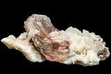 Stilbite Crystal on Sparkling Quartz Chalcedony - India #183977-1
